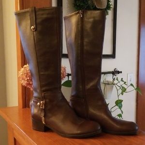 Chocolate Brown Leather Guess Boots